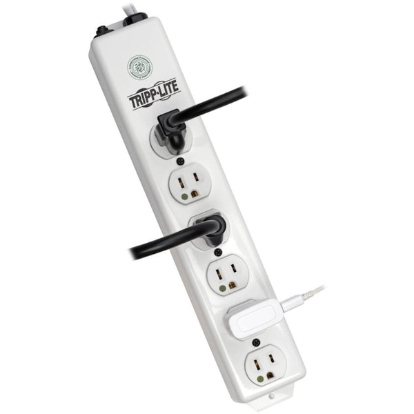 Tripp Lite Outlet Strip, 15A, 6 Outlet, 15 ft., White - PS-615-HG