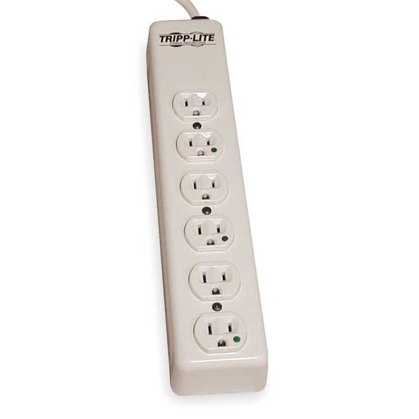 Tripp Lite Outlet Strip, 15A, 6 Outlet, 15 ft., White - PS-615-HG