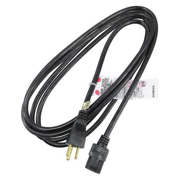 Zoro Select Power Cord, 5-15P, SJT, 10 ft., Blk, 10A, 18/3 - 5XFP2ID