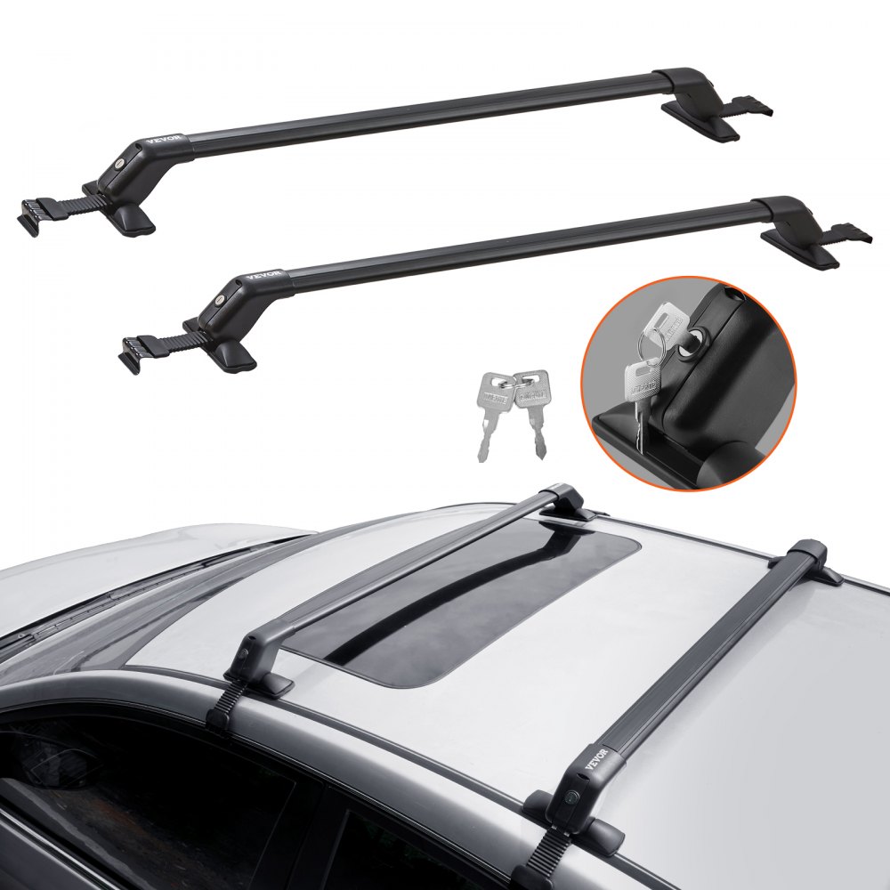 VEVOR Black Aluminium Roof Rack Basket Tray Luggage Cargo Carrier with Bars XL-B - CDHGJTYKTYKGCYVROV0