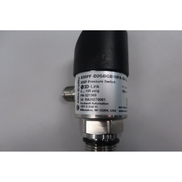 Interruptor de presión Allen Bradley 0-100Psi 15-35V-DC - 836PF-D2GBGB10PA-D4