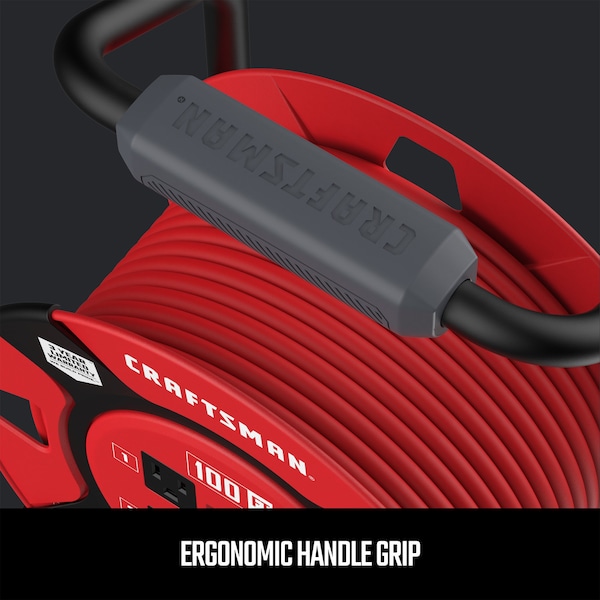 Craftsman 14AWG Power Cord Reel 4 Grounded Outlets Outlets 125V Voltage - CMXCRPA14100