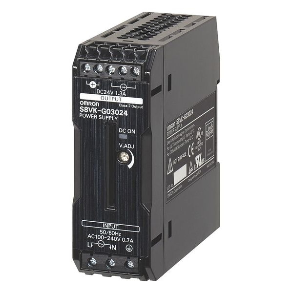 Omron DC Power Supply, 100/240V AC, 12V DC, 60W, 4.5A, DIN Rail - S8VK-G06012