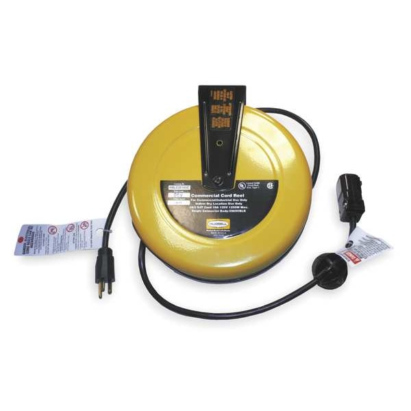 Hubbell Wiring Device-Kellems 25 ft. 16/3 Retractable Cord Reel 10 Amps 1 Outlets 120VAC Voltage - HBLC25163C