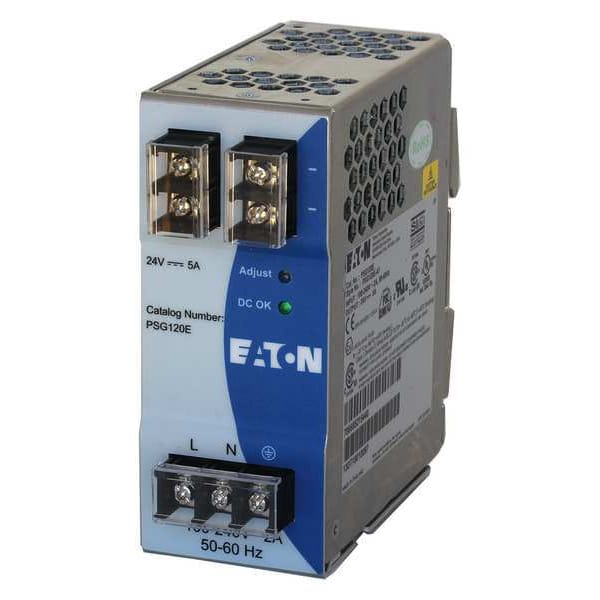 Eaton AC to DC Power Supply, 100/240V AC, 24V DC, 120W, 5A, DIN Rail - PSG120E