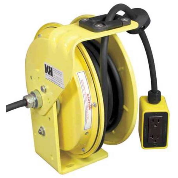 Kh Industries 25 ft. 12/3 Extension Cord Reel 20 Amps 4 Outlets 120VAC Voltage - RTBB3L-WDD520-J12F