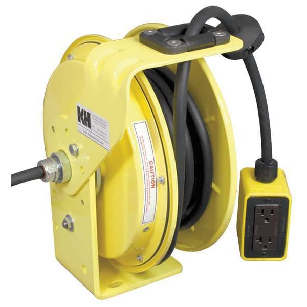 Kh Industries 50 ft. 12/3 Extension Cord Reel 20 Amps 4 Outlets 120VAC Voltage - RTBB3L-WDD520-J12K