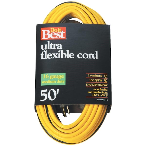 All-Source Extreme Weather Extension Cord, 16 AWG, Outdoor, 16/3, 50 ft - 553061