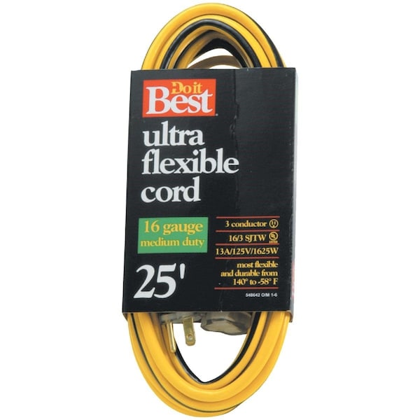 All-Source Extreme Weather Extension Cord, 16 AWG, Outdoor, 16/3, 25 ft - 553060