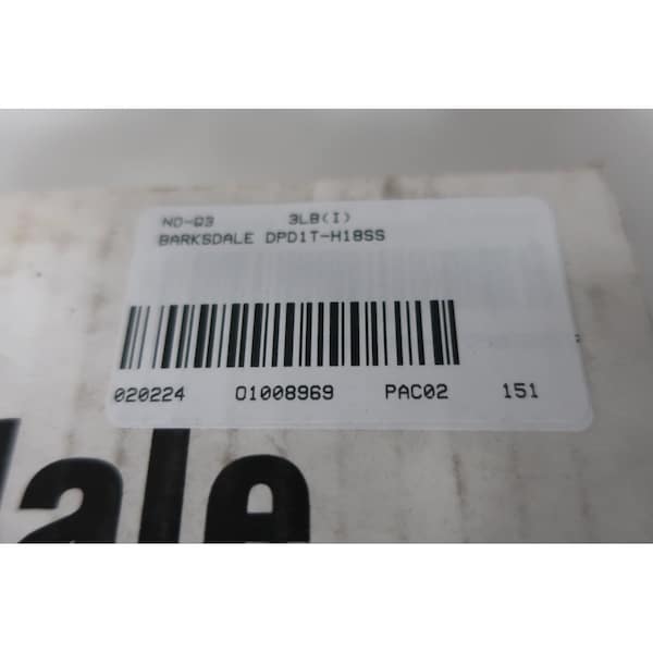 Interruptor de presión Barksdale VACUUM 0.8-30IN-HG 0-60PSI 125/250/480V-AC - DPD1T-H18SS