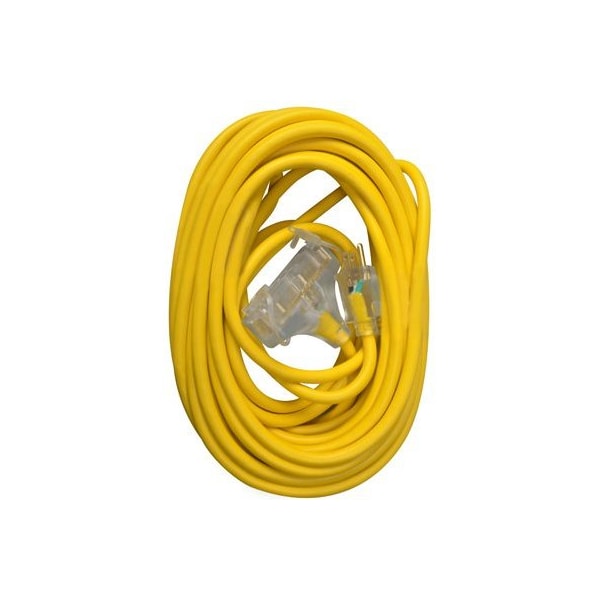 Pt Ho Wah Genting SJTW Extension Cord, 12 AWG, Outdoor, 12/3, 3 Outlets, 50 ft - 04188ME