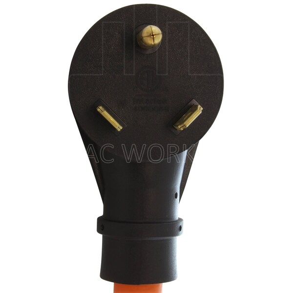 Ac Works 1.5FT 30A RV Trailer TT-30P Plug to 15/20A T-Blade Home Outlet with 20A Breaker - TTCB520