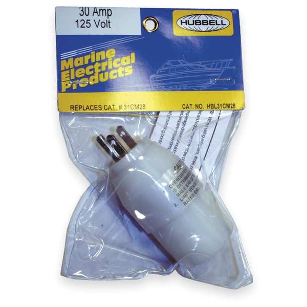 Hubbell Single Piece Molded Adapter, 5-15P, L5-30R - HBL31CM28