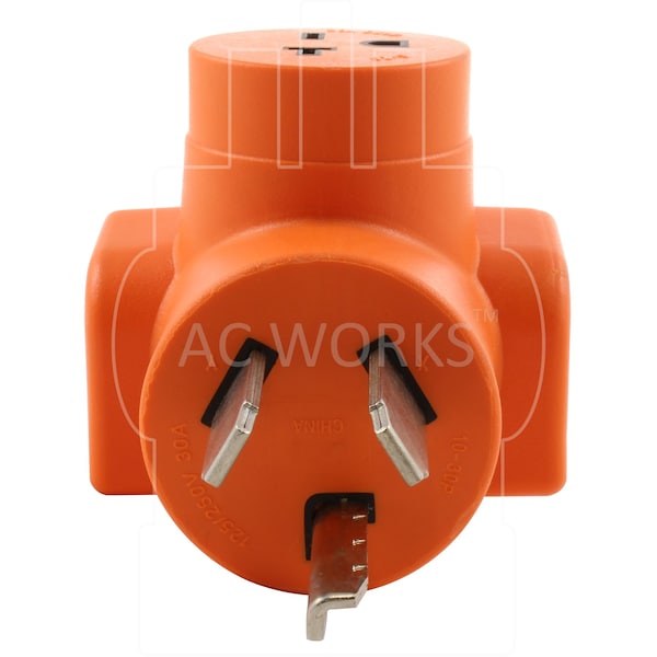 Ac Works 3-Prong Dryer Outlet to 6-20 20A 250V HVAC Female Adapter - AD1030620