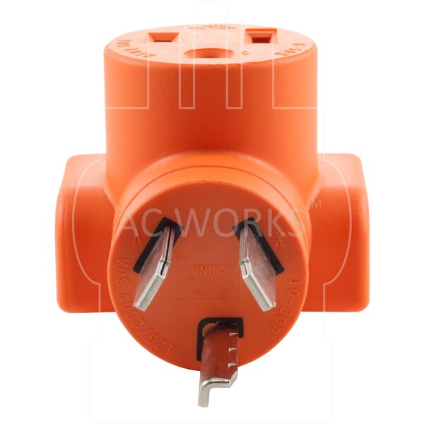Ac Works NEMA 10-30 3-Prong Dryer Plug to to 6-50 Welder Adapter - WD1030650