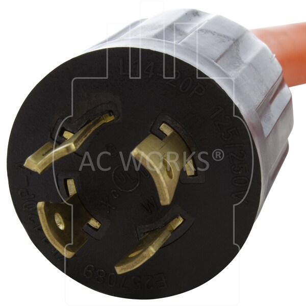 Ac Works 1.5FT L14-20P 20A 4-Prong Locking Plug to 4 NEMA 5-15/20R Connectors - L1420F520-018