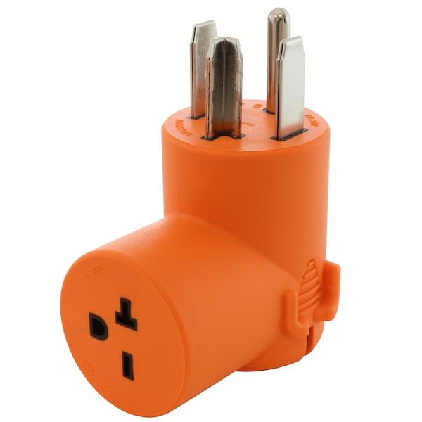 Ac Works NEMA 14-30P 30A 4-Prong Dryer Plug to NEMA 6-20R 15/20A 250V T-Blade Connector - AD1430620