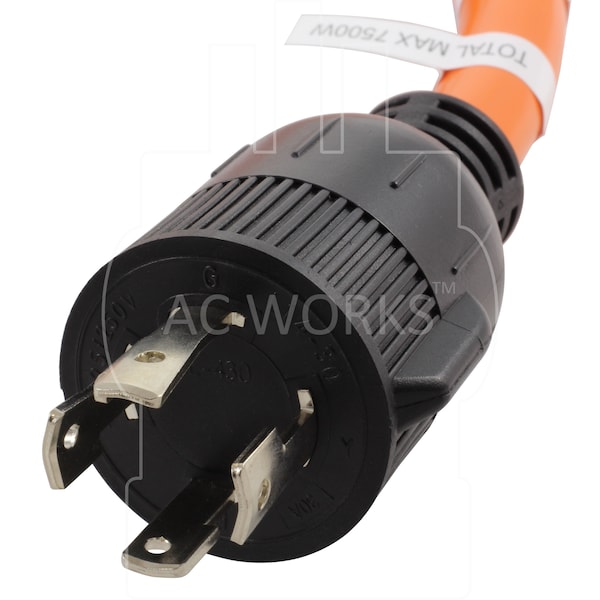 Ac Works 1.5FT Generator L14-30P 30A 4-Prong Plug to 50A RV/Marine Female Adapter - L1430M50-018
