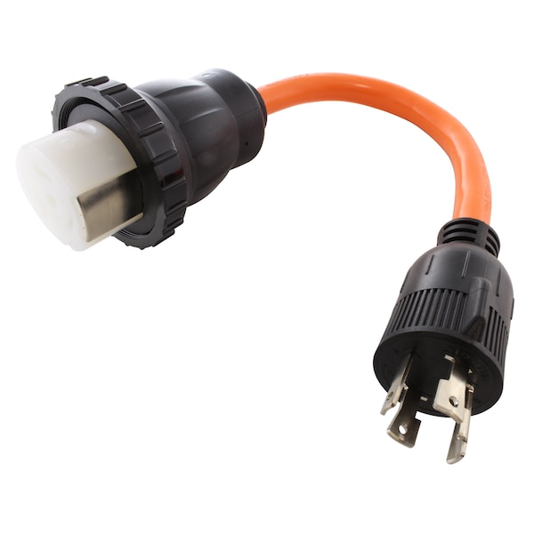 Ac Works 1.5FT Generator L14-30P 30A 4-Prong Plug to 50A RV/Marine Female Adapter - L1430M50-018