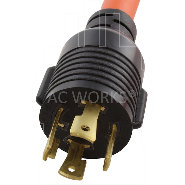 Ac Works 5ft L14-30P 4-Prong 30A Plug to 4 NEMA 5-15/20R 20A Adapter Cord - L1430F520-05