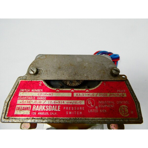 Interruptor de presión Barksdale 0.5-36In-H2O - CD1H-H2