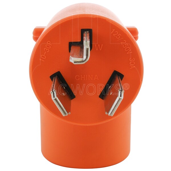 Ac Works 3-Prong Dryer Outlet to L6-20 20A 250V Locking Female Adapter - AD1030L620