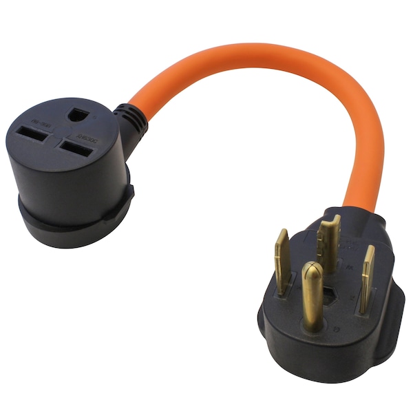 Ac Works 14-30P 4-Prong Dryer Plug to 6-30R 3-Prong 30 Amp 250 Volt HVAC Female Adapter - S1430630-018