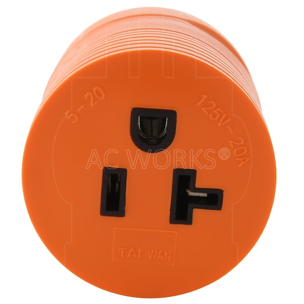 Ac Works L14-20P 20A 125/250Volt 4-Prong Male Plug to 5-15/20R 15/20A Female Connector - ADL1420520