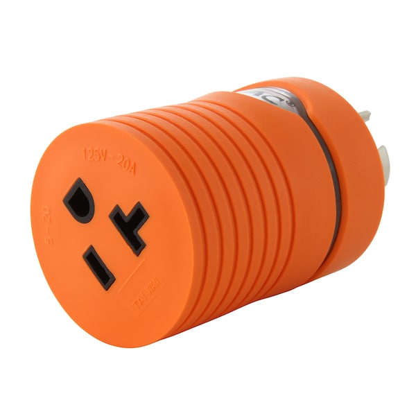 Ac Works L14-20P 20A 125/250Volt 4-Prong Male Plug to 5-15/20R 15/20A Female Connector - ADL1420520