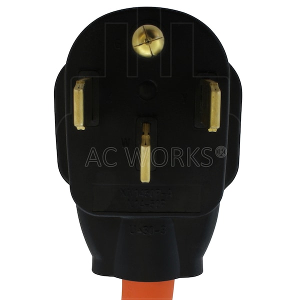 Ac Works 14-50P 4-Prong Range/Generator Plug to 14-30R 4-Prong 30A 125/250V 4-Prong Dryer Connector Adapter - S14501430-018