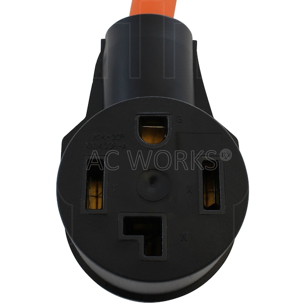 Ac Works 14-50P 4-Prong Range/Generator Plug to 14-30R 4-Prong 30A 125/250V 4-Prong Dryer Connector Adapter - S14501430-018