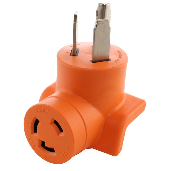 Ac Works 3-Prong Dryer Outlet to L6-30 30A 250V Locking Female Adapter - AD1030L630