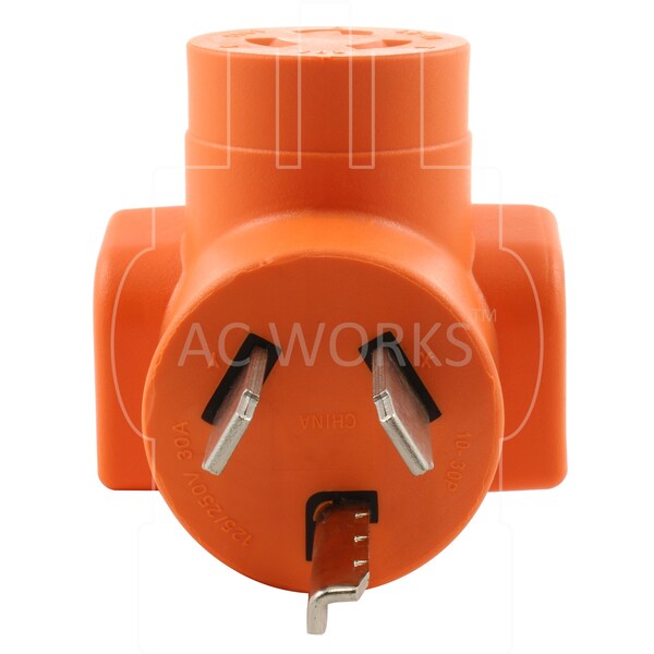 Ac Works 3-Prong Dryer Outlet to L6-30 30A 250V Locking Female Adapter - AD1030L630