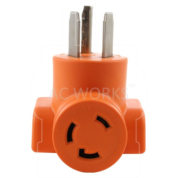Ac Works 3-Prong Dryer Outlet to L6-30 30A 250V Locking Female Adapter - AD1030L630