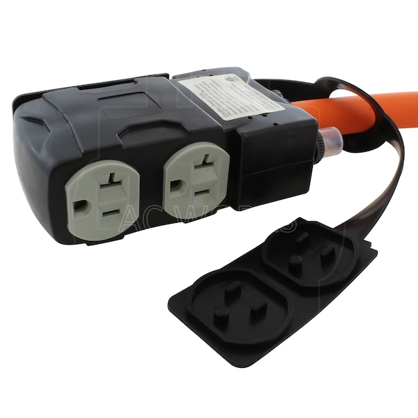 Ac Works 1.5FT 14-30P 4-Prong Dryer Plug to 4 Household Outlets with 24A Breaker - S1430CBF520