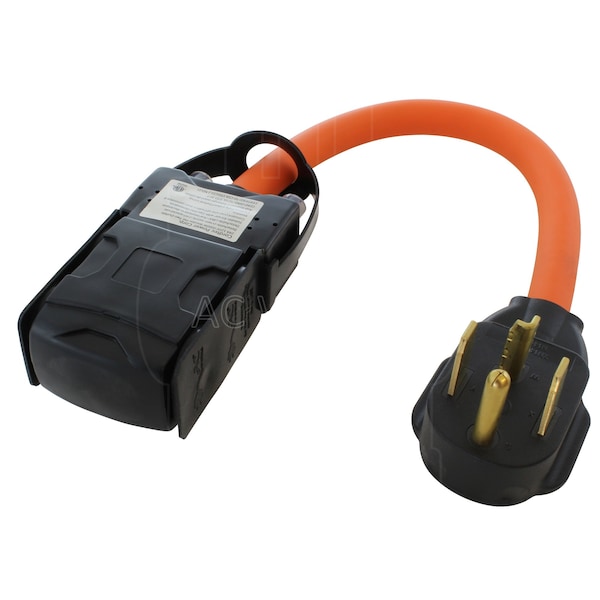 Ac Works 1.5FT 14-30P 4-Prong Dryer Plug to 4 Household Outlets with 24A Breaker - S1430CBF520