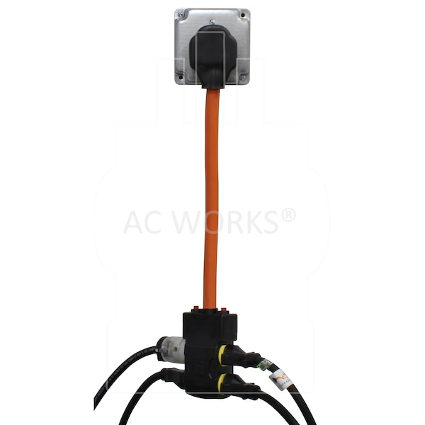 Ac Works 1.5FT 14-30P 4-Prong Dryer Plug to 4 Household Outlets with 24A Breaker - S1430CBF520