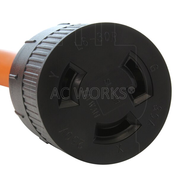 Ac Works 1FT 30 Amp 14-30 Piggy-Back Plug to L6-30 Connector Adapter Cord - PB1430L630