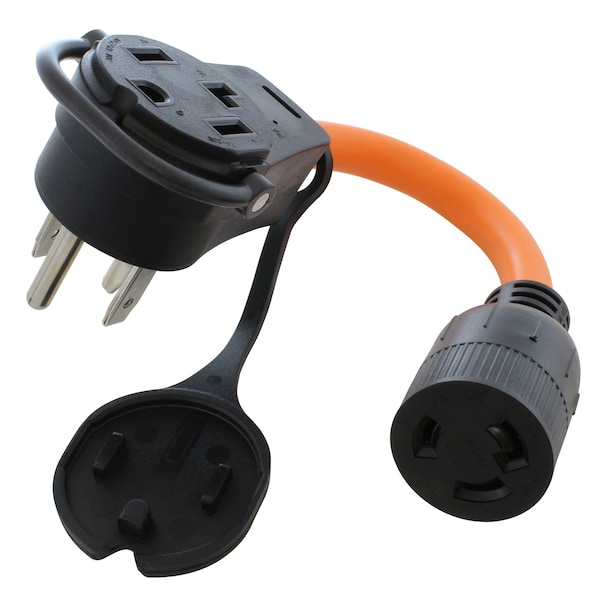 Ac Works 1FT 30 Amp 14-30 Piggy-Back Plug to L6-30 Connector Adapter Cord - PB1430L630