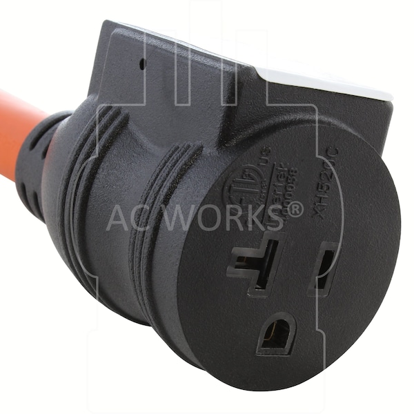 Ac Works 1FT 30A 4-Prong 14-30P Dryer Plug to Household Outlet with 20A Breaker - S1430CB520