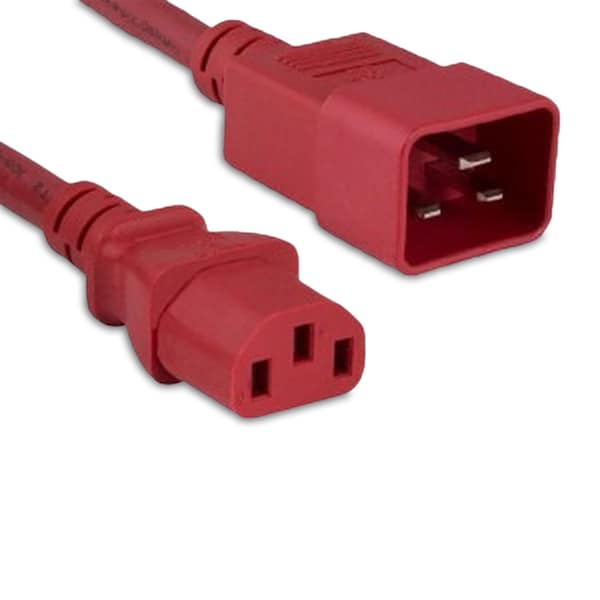 Enet C13 To C20 4Ft Red Power Cord - C13C20-RD-4F-ENC