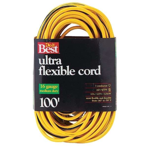 All-Source Extreme Weather Extension Cord, 16 AWG, Outdoor, 16/3, 100 ft - 553062