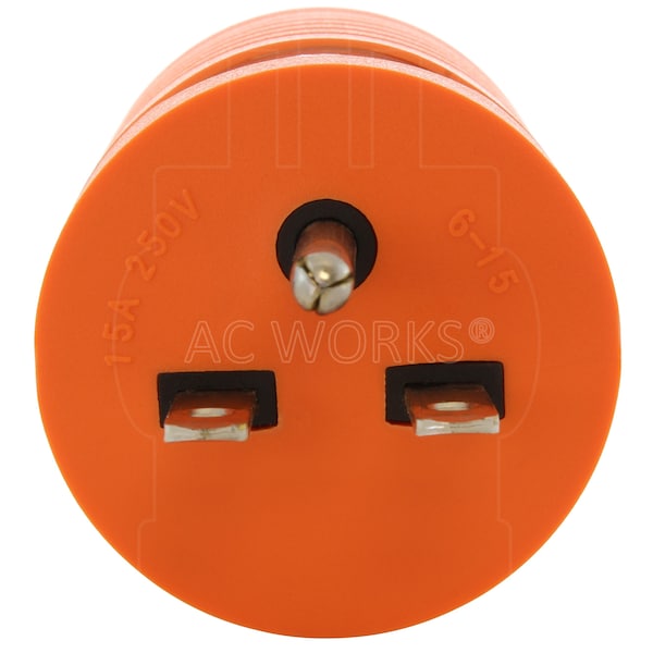 Ac Works Adapter NEMA 6-15P 15A 250V Male Plug to Locking Female L6-15R 15A Connector - AD615L615