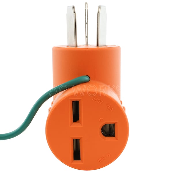 Ac Works NEMA 10-50P 50A 3-Prong Plug to NEMA 6-30R 30A 250V Commercial HVAC - AD1050630