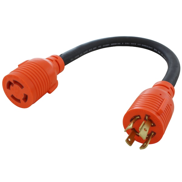 Ac Works 1.5ft 20A 4-Prong 125/250V L14-20P Plug to L14-30R 30A 4-Prong 125/250V Connector - L1420L1430-018
