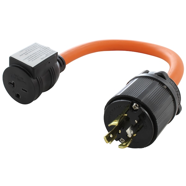 Ac Works 1.5FT 20A 4-Prong L14-20P Locking Plug to 6-15/20 Outlet with 20A Breaker - L1420CB620