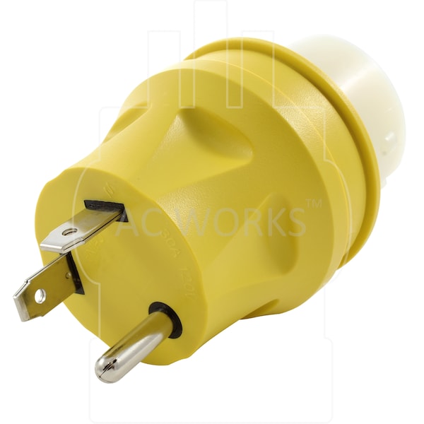 Ac Works Temporary Power RV 30A TT-30P Plug to CS6364 50A Locking Female Adapter - ADTETT