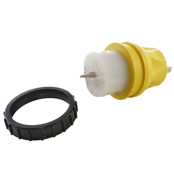 Ac Works Temporary Power RV 30A TT-30P Plug to CS6364 50A Locking Female Adapter - ADTETT