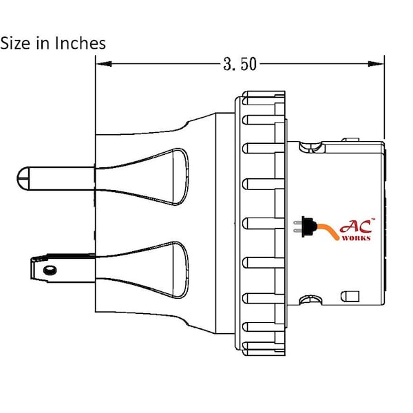Ac Works Temporary Power RV 30A TT-30P Plug to CS6364 50A Locking Female Adapter - ADTETT