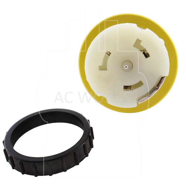 Ac Works Temporary Power RV 30A TT-30P Plug to CS6364 50A Locking Female Adapter - ADTETT